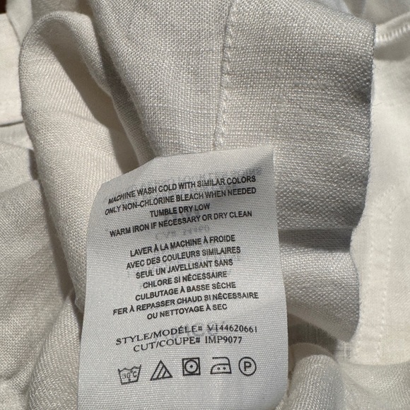 Vince White Linen Drawstring Button Fly Shorts 4” Inch Inseam size Medium EUC - Picture 15 of 15